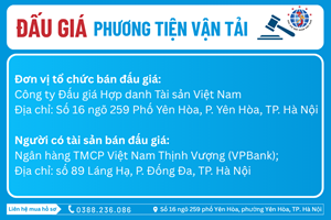 Thông Báo Đấu Giá Tài Sản số: 10.5-3/2026/ĐG-VAA 
