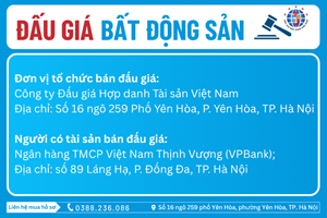 Thông Báo Đấu Giá Tài Sản số: 9.16-1A/2026/ĐG-VAA